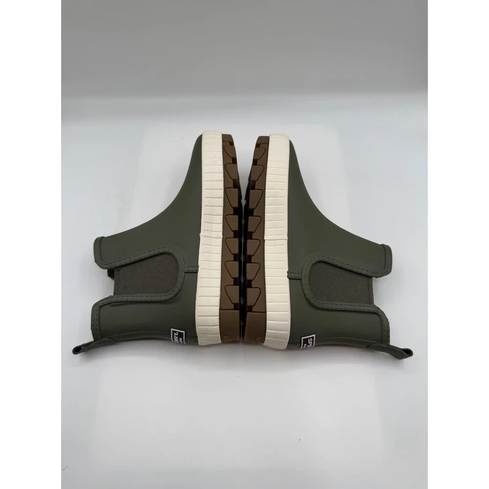 Sperry Torrent Chelsea Boots, Women's 6, Olive Waterproof Rubber Rain, NEW/DEF.